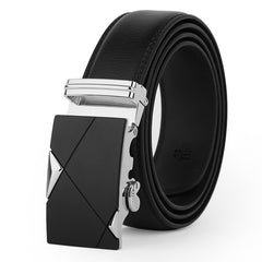 Leather strap male automatic buckle belts