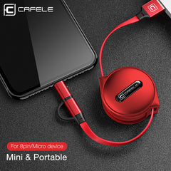 Cafele 2 in 1 Micro USB Cable for iPhone