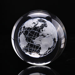 Engraved Crystal Ball Glass Globe Crystal Craft Ornament