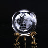 Image of Engraved Crystal Ball Glass Globe Crystal Craft Ornament
