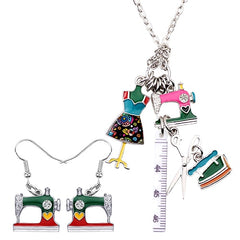 Scissors Tailor Iron Earrings Necklace