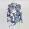 Image of Evaqueen 2018 Sexy V Neck Long Sleeve Bodysuit