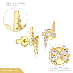 Silver Zircon Diamond Earrings
