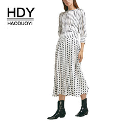 Solid White Chiffon Dot Loose Dress