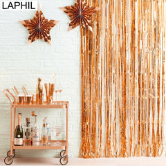 Rose Gold Foil Fringe Tinsel Curtain